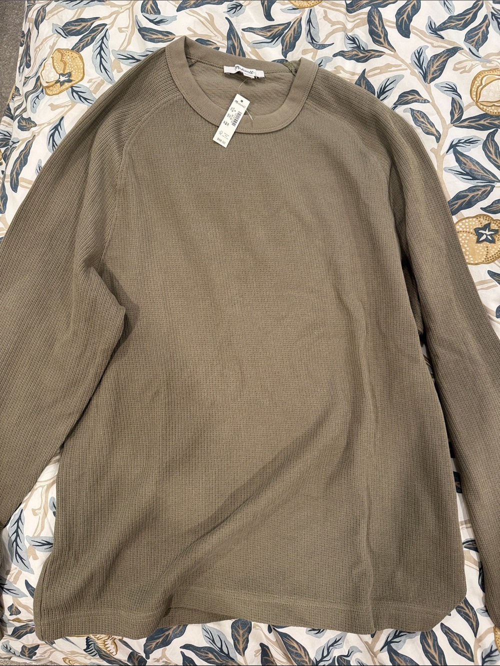 Madewell Men's Crewneck Sweater in Olive Green